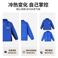 [1件3.5折]铅笔俱乐部秋冬新款男童外套中大童加厚两件套冲锋衣一衣多穿