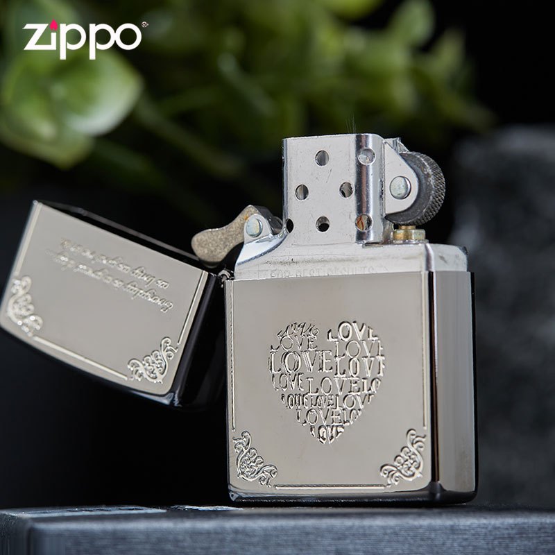 [苏宁自营]Zippo美国正品之宝有你真好LOVE爱心防风煤油打火机表白恋爱zippo