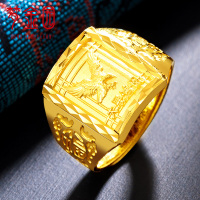 梦金园 黄金戒指 足金999 大鹏展翅男士戒指 霸气 男士款 计价 黄金饰品首饰 送父亲