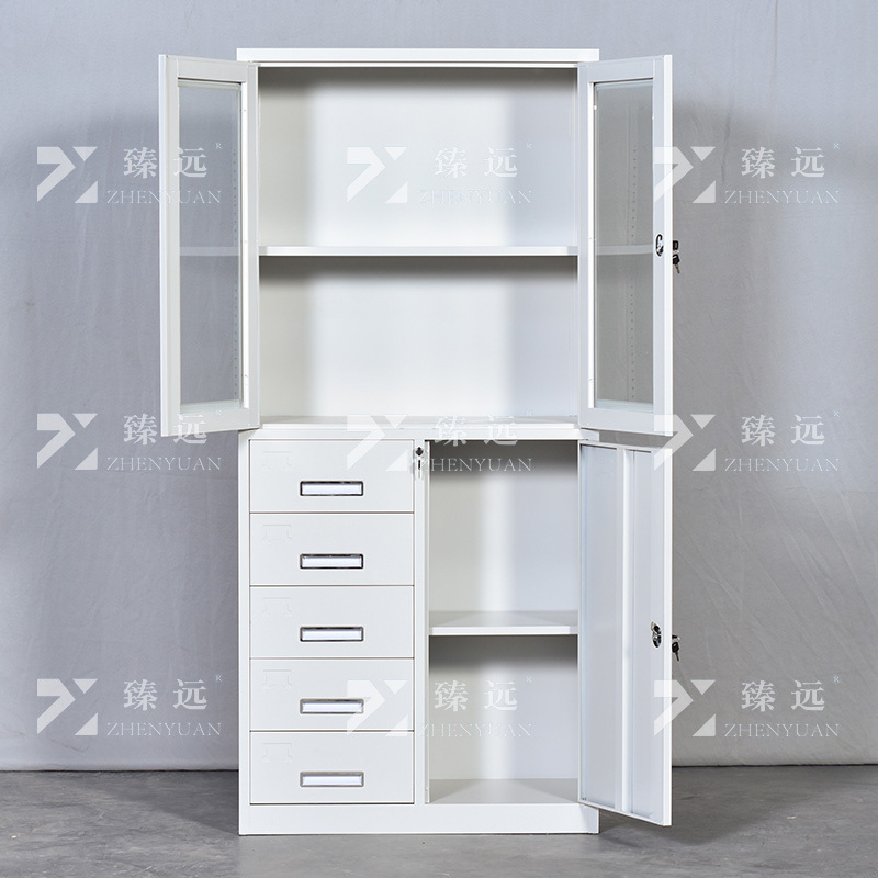 臻远ZY5011008钢制矮柜抽屉柜多抽资料柜储物收纳柜 偏五斗器械柜