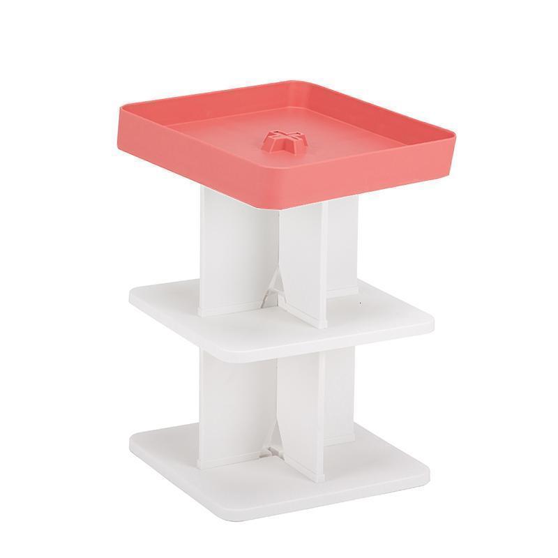 森美人森川家具沙发边角几 床头柜北欧现代简约家用客厅置物架小茶几 绯红色三层白色底