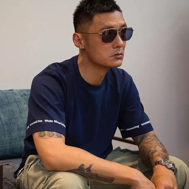 mdnsness潮牌余文乐同款四周年系列 短袖京东 打底衫英文字母T恤 黑色 XL