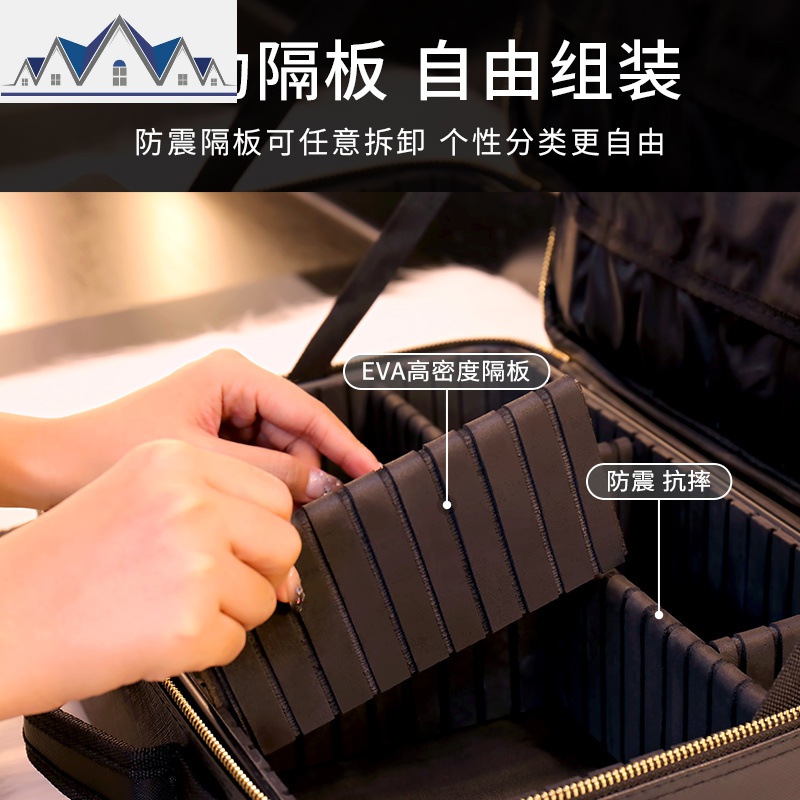 网红化妆包女ins风超火便携旅行化妆品箱大容量专业化妆师收纳盒 三维工匠收纳包高清大图