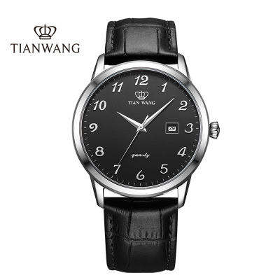天王表(TIANWANG)手表 品牌正品皮带男士腕表时尚潮流防水石英表男表GS3886