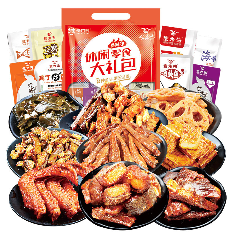 味滋源 肉类零食大礼包香辣393g/混合味359g随机发货BK