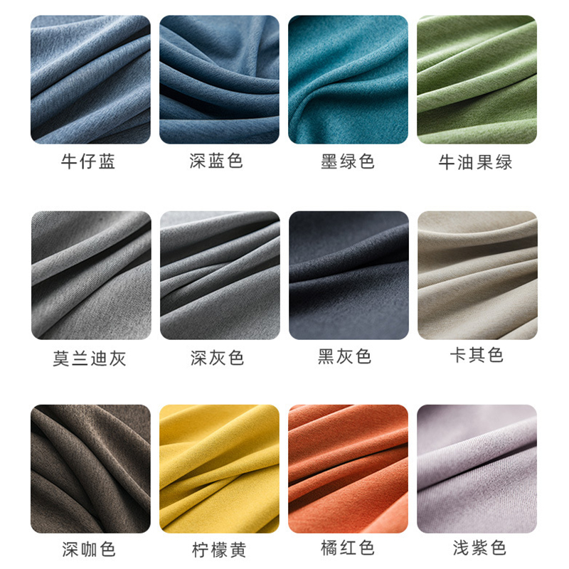 幸福派 遮光窗帘北欧简约现代双面棉麻挂钩窗帘加厚打孔窗帘飘窗客厅帘子遮阳布纯色轻奢卧室挂钩窗帘高清大图