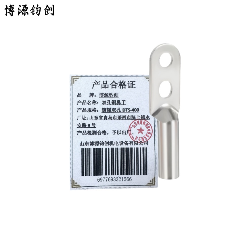 博源钧创 双孔铜鼻子 镀锡双孔DTS-400 个高清大图