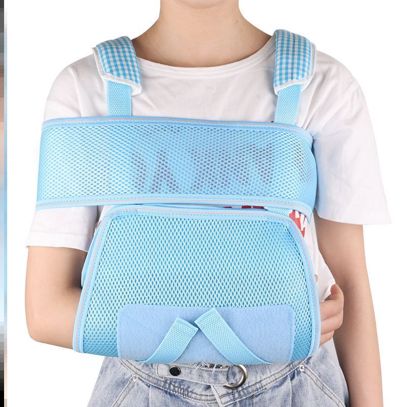 悬吊带三角巾骨折康复器材网状专用支具受伤肱骨锻炼带舒适肩托蓝色xl