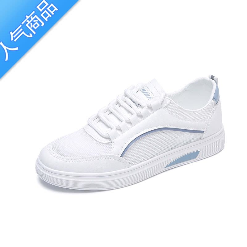 SUNTEK小白鞋女夏季薄款2023年新款轻便软底运动鞋镂空透气平底网鞋图片