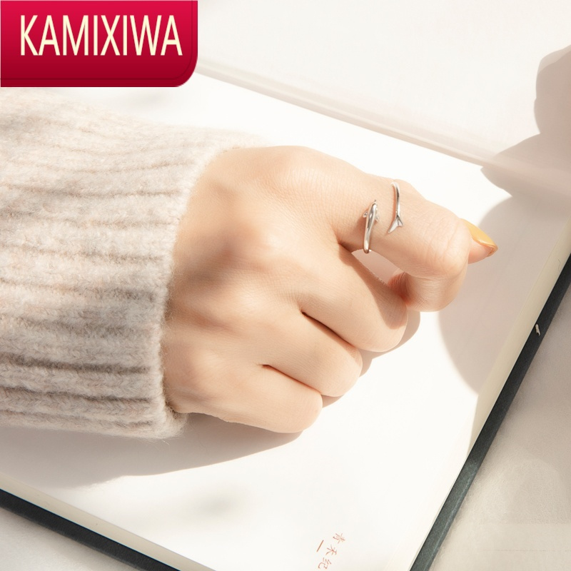 KAMIXIWA海豚食指戒指女ins潮韩版简约可爱时尚个性网红开口戒