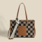棋盘菱格单肩包新款2022秋冬托特包时尚腋下大包休闲大容量手提