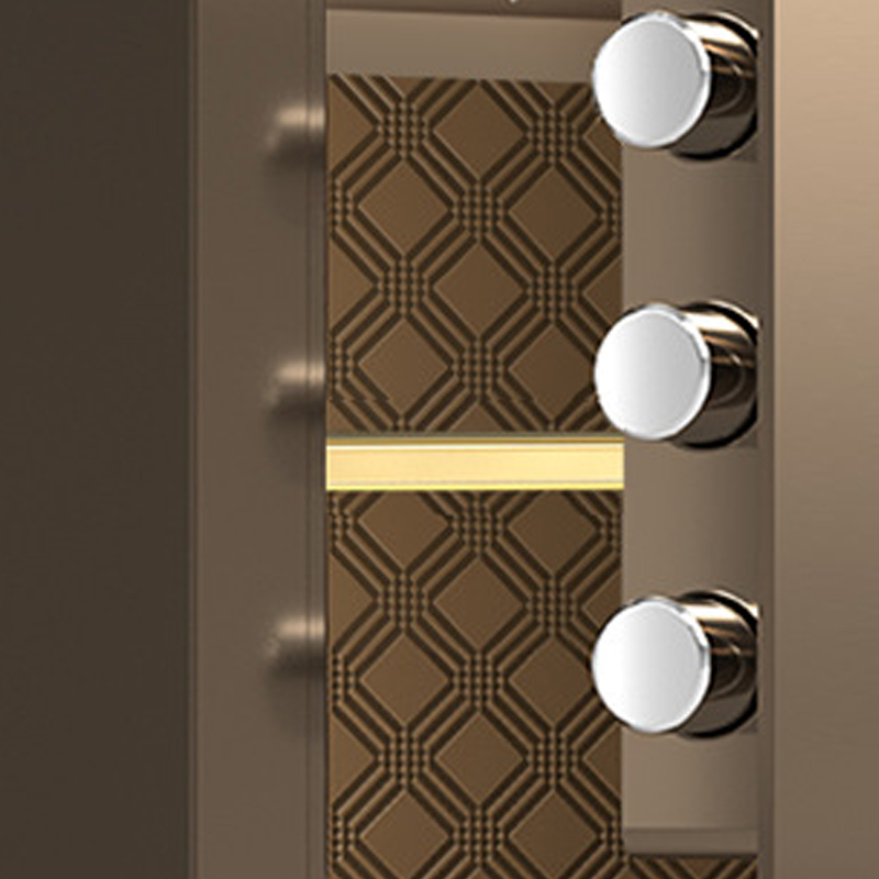 臻远 ZY40618098 小型保险柜密码保险箱全钢防盗保管箱 45cm咖色指纹密码款高清大图