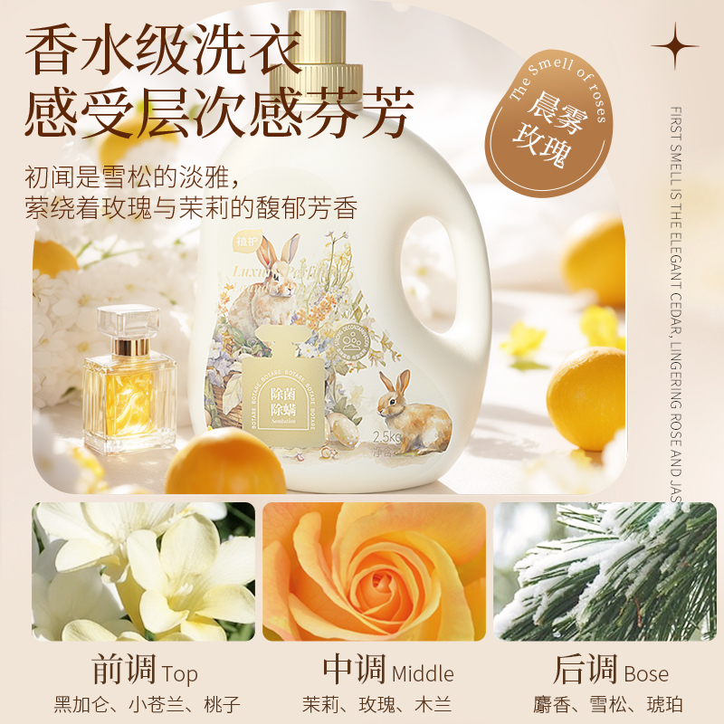 植护 晨雾玫瑰除菌除螨香水洗衣液13054040001 2.5kg/瓶高清大图