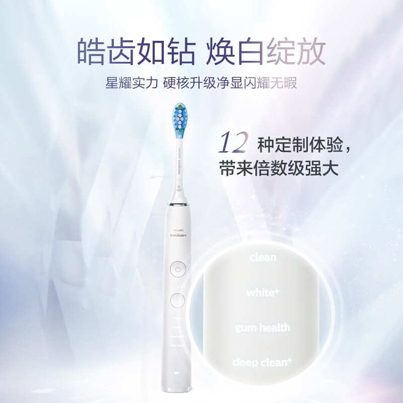 飞利浦(Philips)HX9912/79电动牙刷十二种洁牙模式白色高清大图