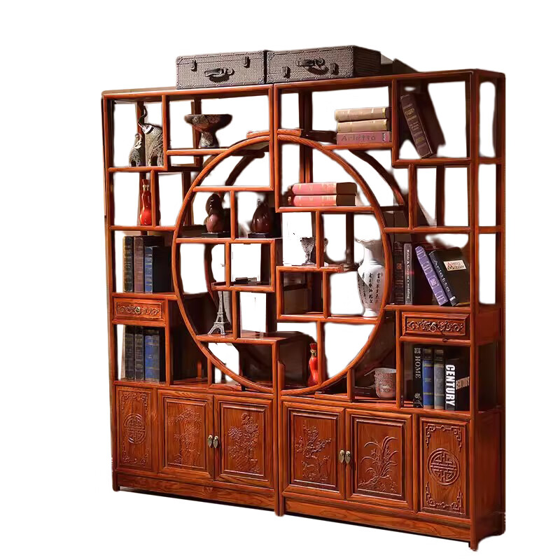 戴劲 博古架多宝阁茶叶架子新中式客厅办公室隔断置物架 大团圆博古架