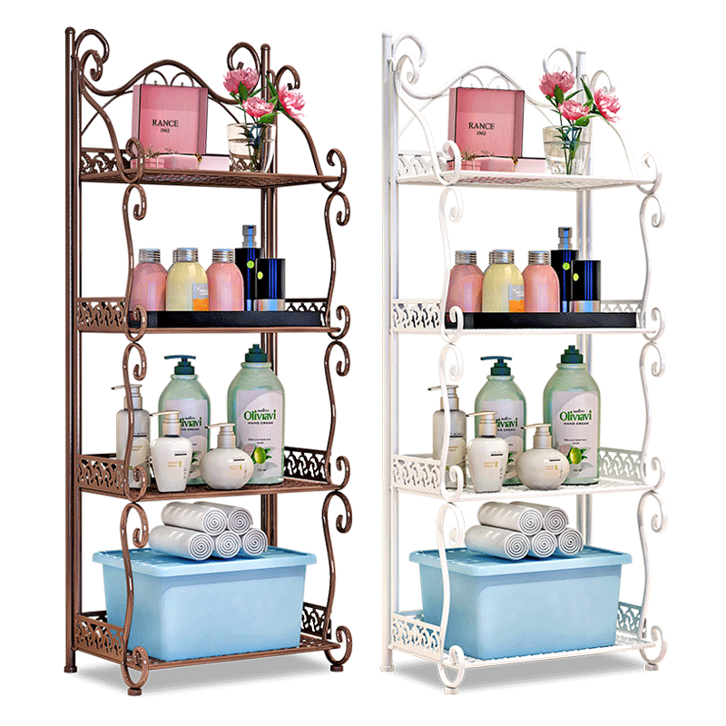浴室置物架落地式厕所卫生间铁艺多层架子卧室厨房阳台收纳储物架