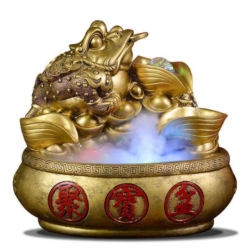创意金蟾流水雾化摆件客厅室内装饰办公室桌店铺开业公司前台_719_500