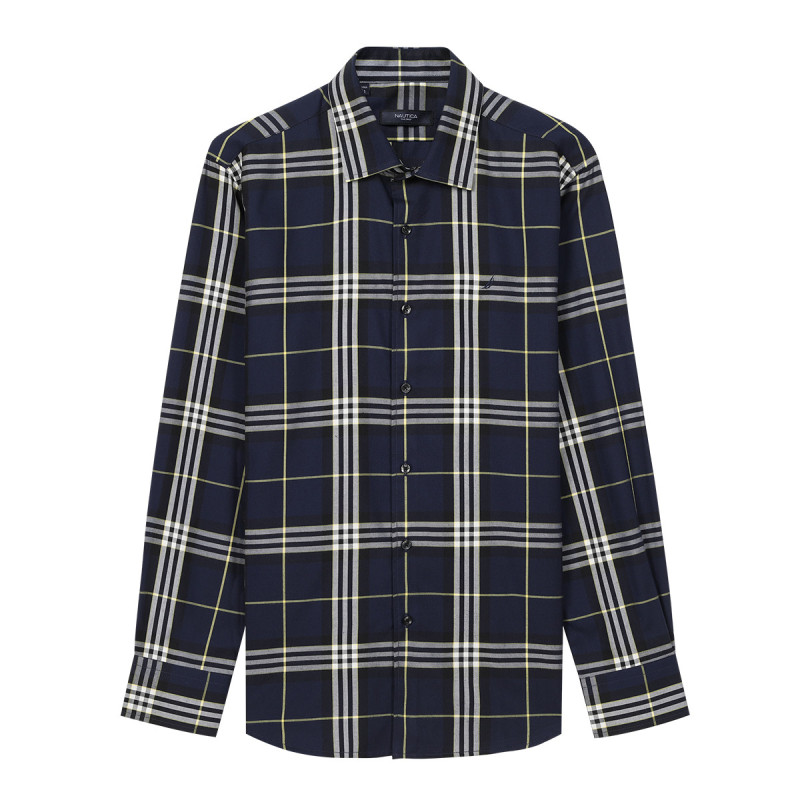 Nautica Tailored 男式格子衬衫秋季穿搭长袖衬衫