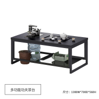 创世人 不锈钢架火烧石功夫茶桌简约现代泡茶台办公茶几带电磁炉茶条几