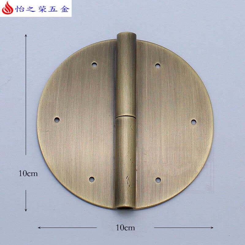 中式柜纯铜圆合页书柜顶箱柜明装圆铰链铜钉固定合页5cm-10cm 5cm【铜色】 单个价格 10cm【古铜色】图片