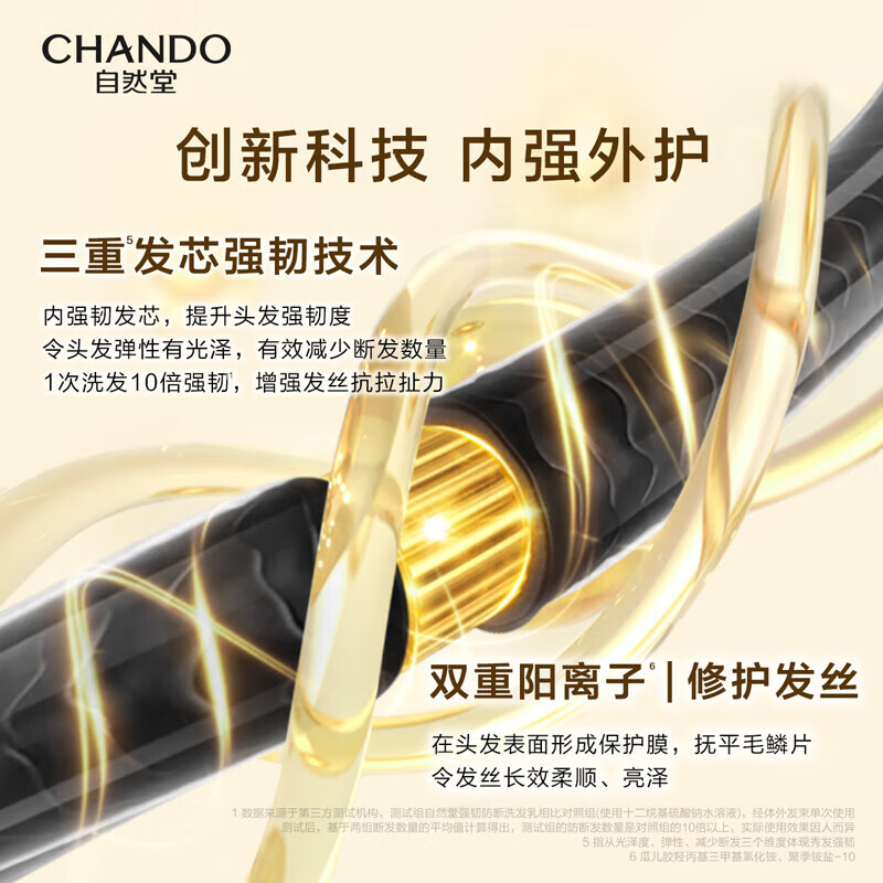 自然堂(CHANDO) 强韧防断洗发乳 600mL高清大图