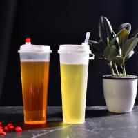 奶茶杯 一次性打包饮料果汁500ml杯子带盖注塑杯中号(非定制,1000个)