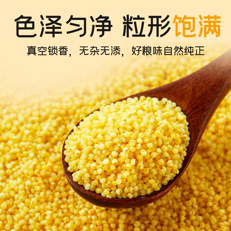 十月稻田黄小米1kg 一级小黄米 五谷杂粮 熬小米粥原料 真空袋装高清大图