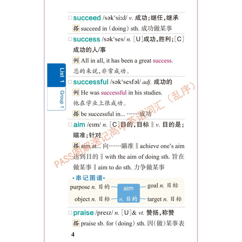 英语词汇乱序版 高中通用 [正版]2023新绿卡图解速记高中英语词汇3500词乱序版小本高考英语词汇速记基础知识手册高考