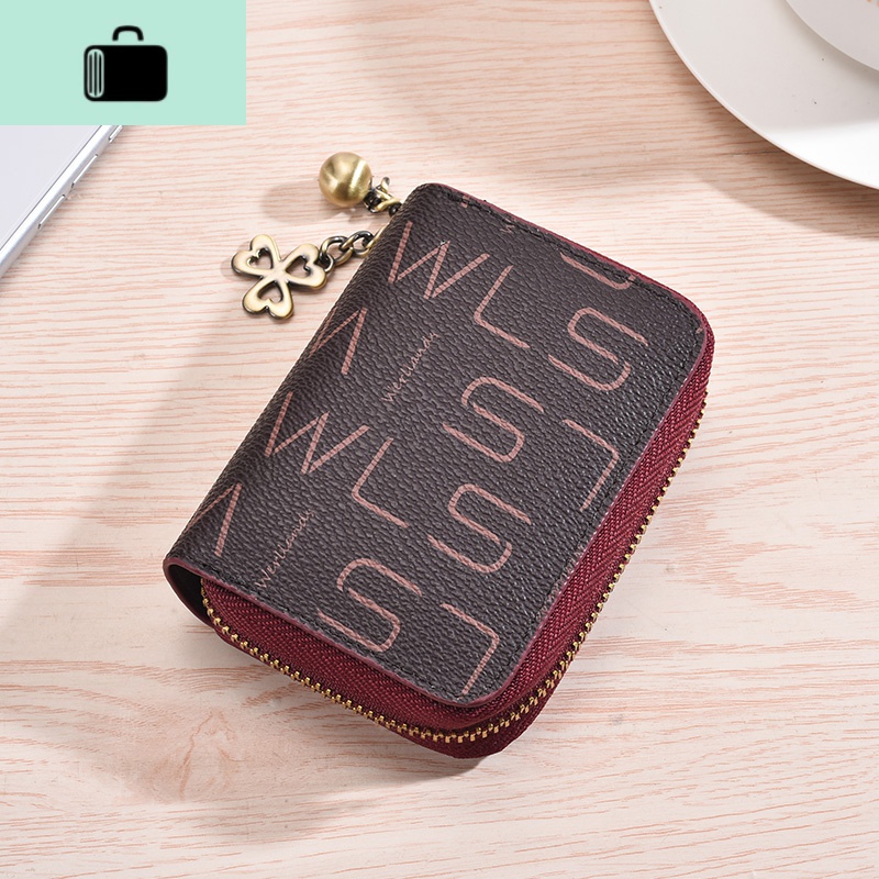 新款时尚韩国卡包女小巧驾驶证容量大多卡位超薄零钱包风琴卡包女NEW LAKE 酒红色