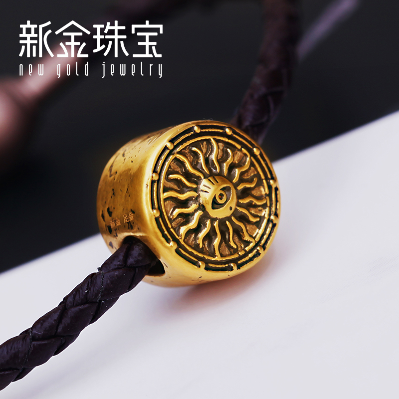 新金珠宝 电黑智慧之眼 3D硬金999足金路路通新款黄金手链1042