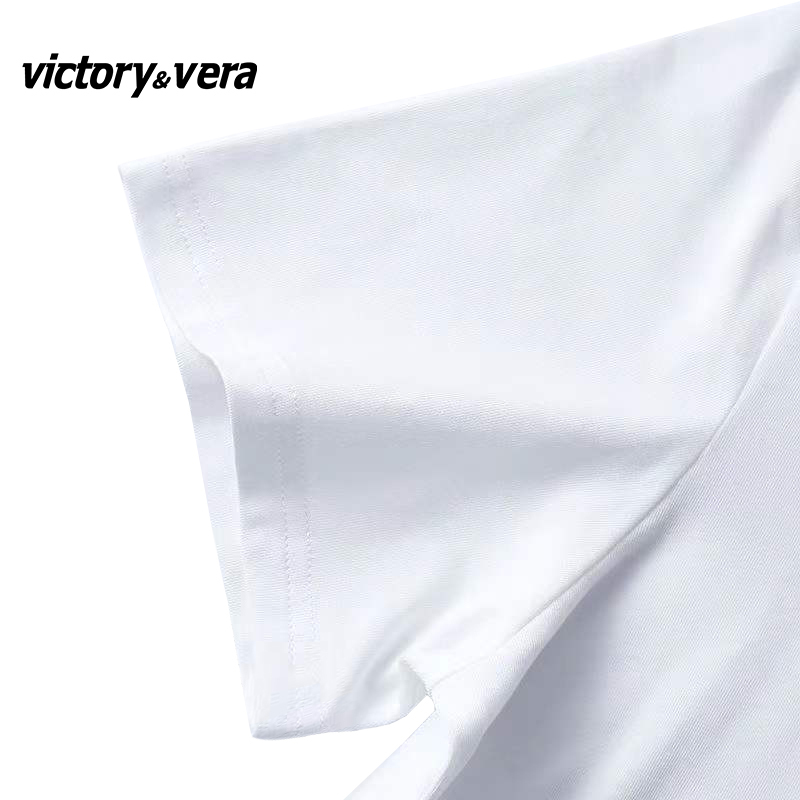 Victory&vere设计感小众T恤女2022新款白色宽松韩版纯棉短袖上衣
