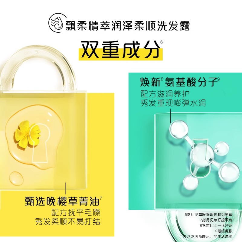 飘柔精油润养洗发水男士女士氨基酸洗发露液洗头膏200g柔顺留香