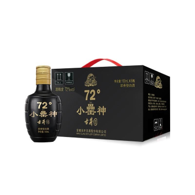 古井牌 古井 72度 小罍神 100ml*6瓶 整箱装 浓香型白酒