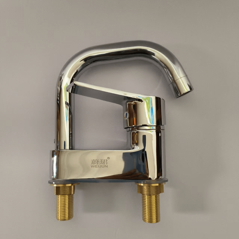 蔚珺全铜面盆双孔冷热水龙头通用型个高清大图