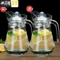 三维工匠耐热玻璃冷水壶家用耐高温凉水壶果汁扎壶防爆大容量凉水杯 鸭嘴1.3L送同款一只