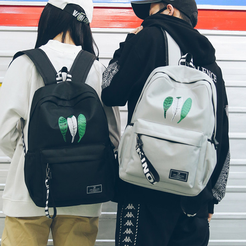 书包女韩版原宿ulzzang高中学生帆布双肩包女百搭简约校园背包男