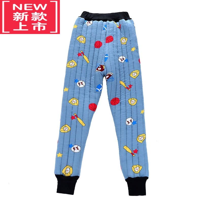 可莉允儿童加绒加厚棉裤内穿男童女童保暖裤校服器冬季中大童夹棉裤子图片