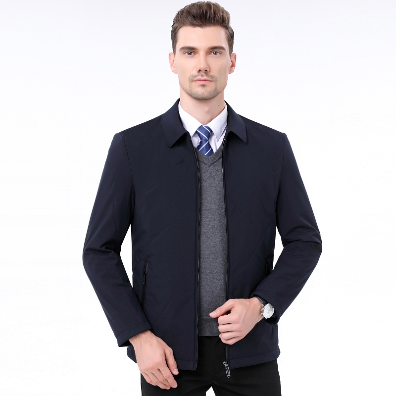 免费试穿 送运费险2024春秋新款棉衣外套加厚棉袄男装中年爸爸装翻领夹棉夹克外套冬高端外套正品官方旗舰店高清大图