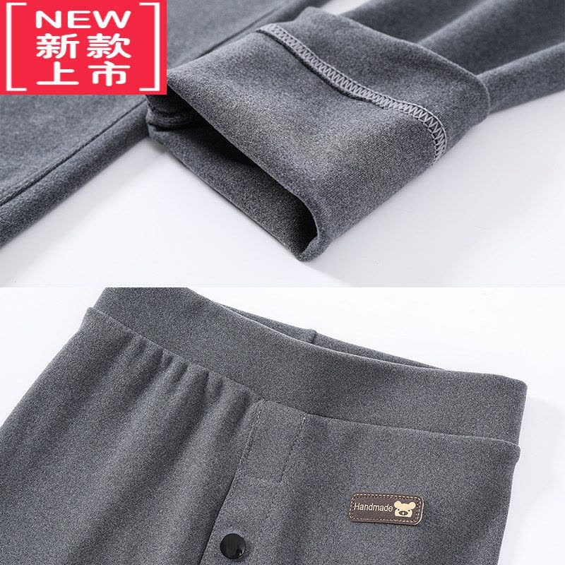 可莉允秋冬男童德绒保暖裤加绒加厚校服裤子内搭器儿童秋裤中大童棉裤图片