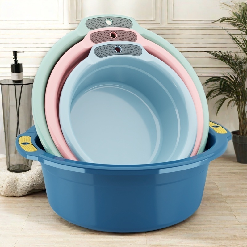 加厚脸盆家用塑料盆洗菜盆婴儿小盆子学生洗衣服洗衣洗脚盆Q3厨房高清大图