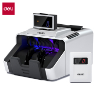得力deli 3919S点钞机银行专用B类验钞机旋转显示器 超大点钞轮真正双主板支持2019新币真人语音 点验钞机