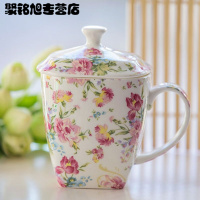 450ML时尚创意生活日用水具水杯男女士杯子学生杯子带盖方杯办公茶杯早餐杯咖啡创意杯骨瓷杯陶瓷杯马克杯