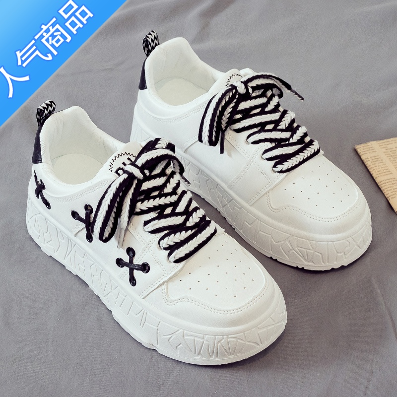 SUNTEK2023年夏季新款百搭小白鞋女运动休闲老爹鞋ins潮板鞋秋季高清大图