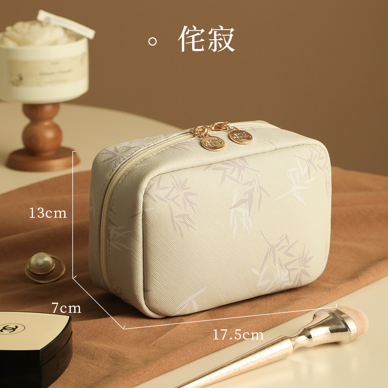 化妆包女2025新款便携式化妆品收纳小包分区小型手拿轻便补妆1085 侘寂