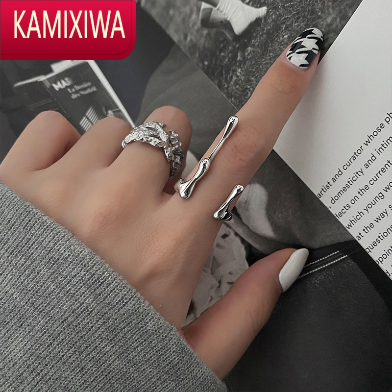 KAMIXIWA不规则液态熔岩开口戒指女ins小众设计高级感2022年新款食指指环