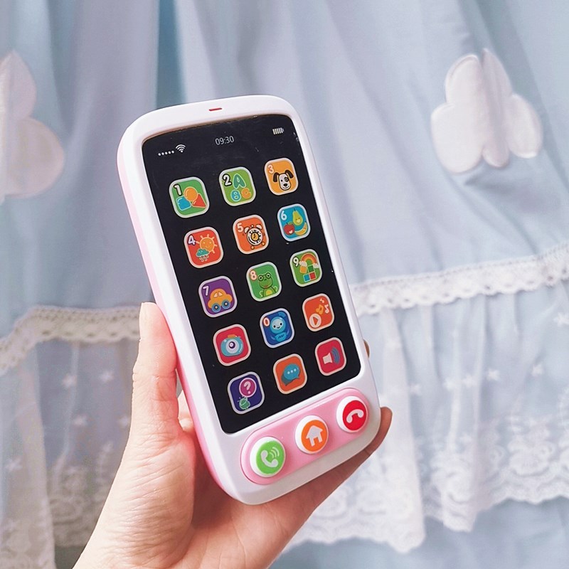 婴儿止哭神器宝宝仿真触屏智能手机多功能闪灯音乐儿童手机蓝色萝卜送