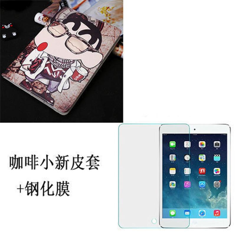 华为M3青春版8寸保护套M3平板保护套8.4寸M3青春版10寸保护壳皮套 咖啡小新款皮套+钢化膜G M3[8.4寸]