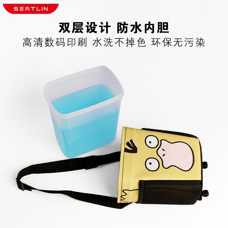 敬平车载垃圾桶车挂式汽车内用创意可爱迷你后排多功能收纳用品垃圾袋 动物园[牛津布]带网兜★带挂钩★送垃圾袋60个 平