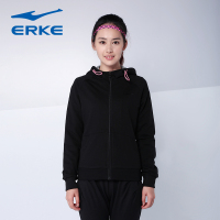 鸿星尔克（ERKE）运动外套女士针织卫衣连帽修身长袖上衣