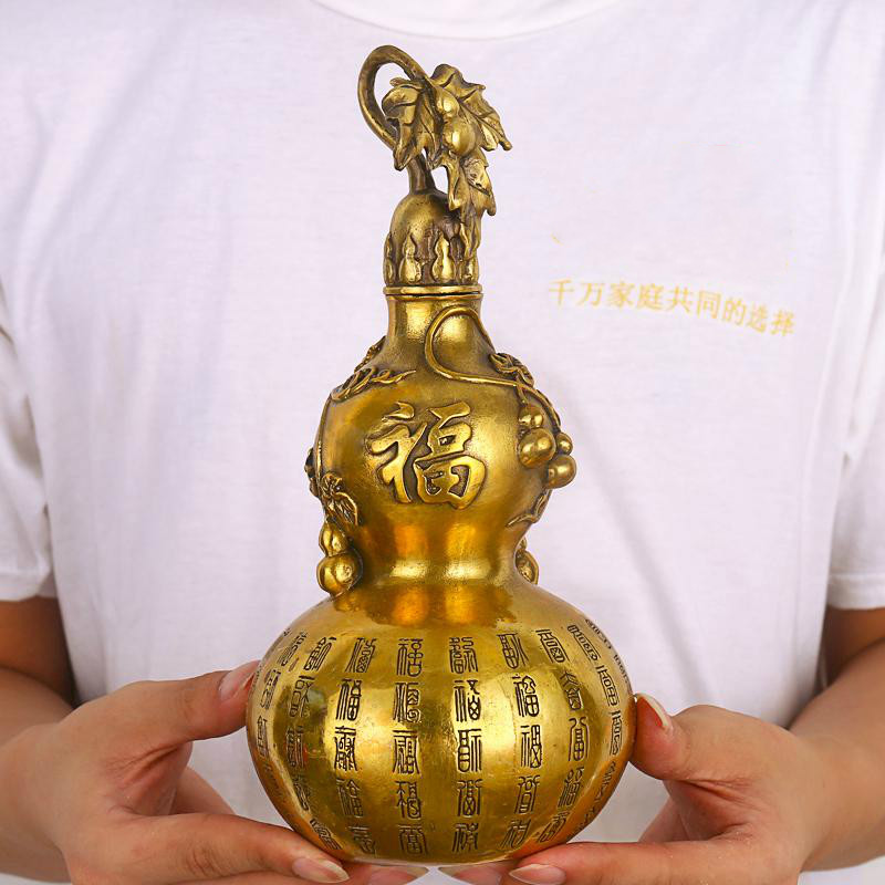 美帮汇铜葫芦铜开口八卦葫芦摆件客厅玄关家居装饰品摆设高清大图
